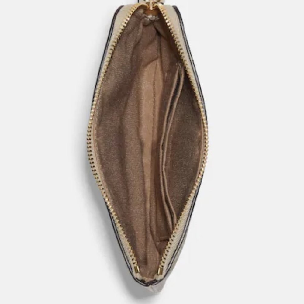 Coach Women's Signature Canvas Print with Pear Corner Zip Wristlet NWT Gold - Picture 5 of 10